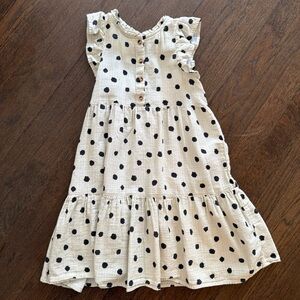 Cat & Jack Cream Dress with Black Polka Dots